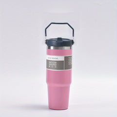 30oz Leakproof Stainless Steel Cup with Handle and Straw for Outdoor Activities