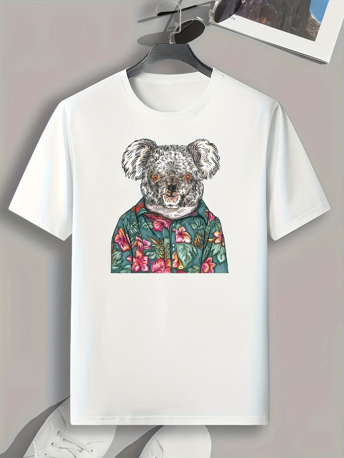 Bear Print Men's Graphic T shirt Casual Comfy Tees For Summer