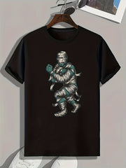 Halloween Zombie Pattern Print Men's Comfy Sports T-shirt