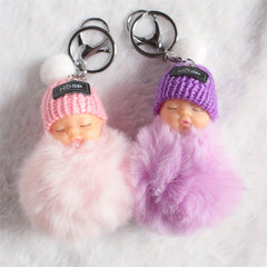 2pcs Hair Ball Keychain Backpack Pendant Christmas Gift