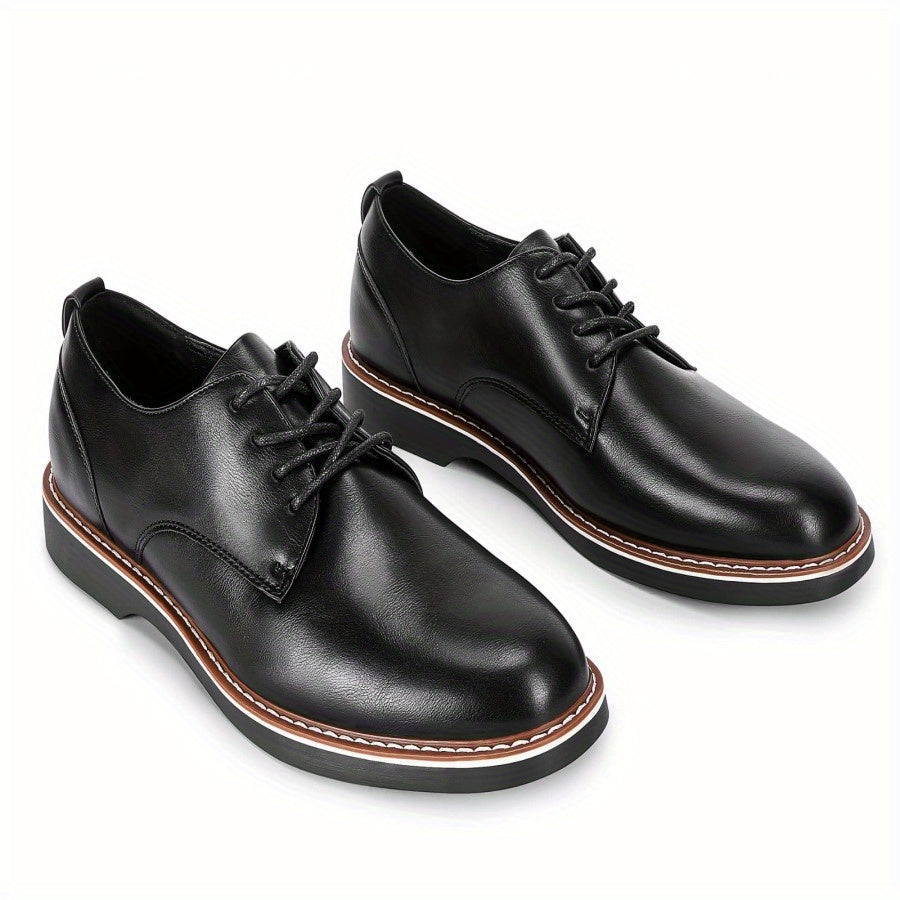 Men's Derby Shoes Lace up Front Superfine Fiber Leather Dress Shoes For Men