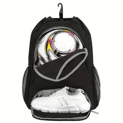 Sports Drawstring Backpack with Wet/Dry Compartments Shoe Storage
