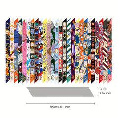 26 Letter Flower Print Neckerchief Casual Hair Ribbon Handbag Handle