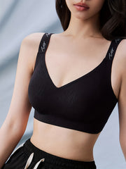 Letter Straps Wireless Bra Push Up Lingerie