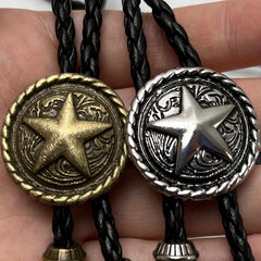 Retro Pentagram Pendant Buckle Necktie for Men and Women