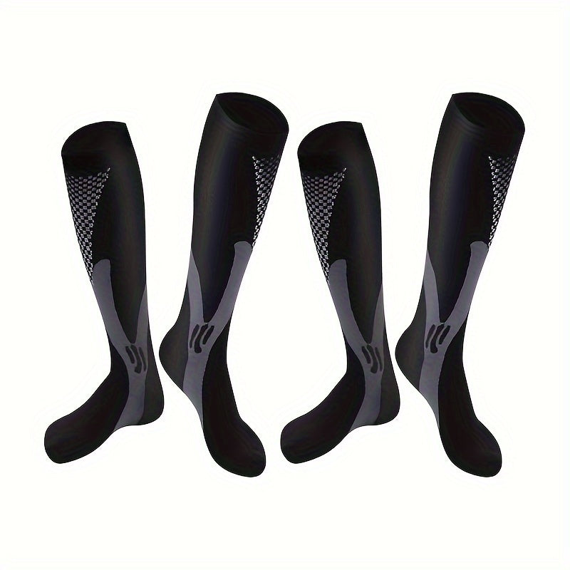4 Pairs Compression Socks Men's Mid Tube Socks for Outdoor Sports