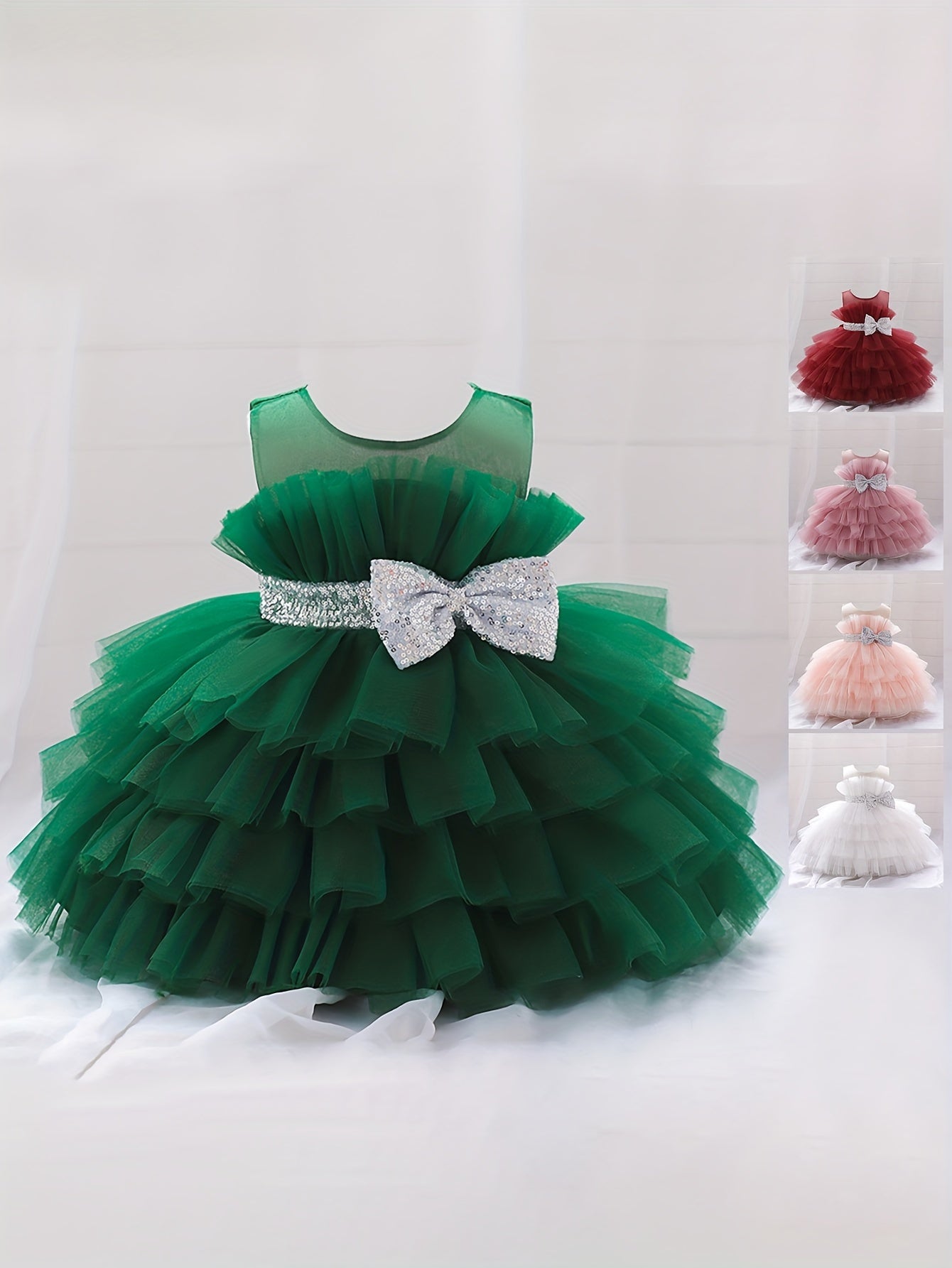 Toddler Girls Birthday Princess Dress Mesh Sleeveless Tutu Dress