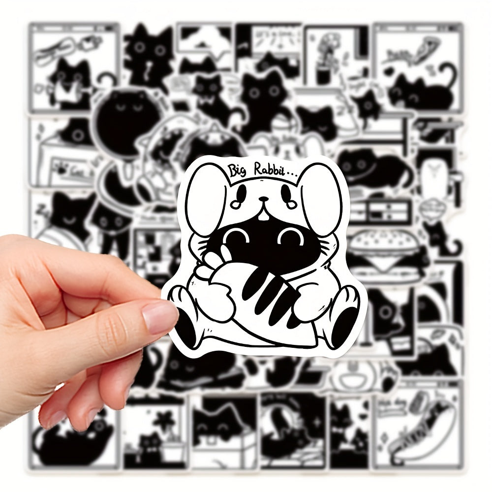 50pcs Cartoon Cat Series Graffiti Stickers Set - DIY Creative Toys