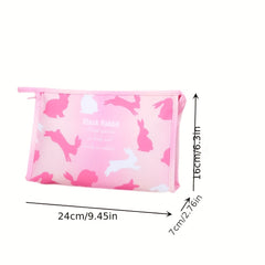 Rabbit & Letter Pattern Cosmetic Bag Portable Makeup Bag
