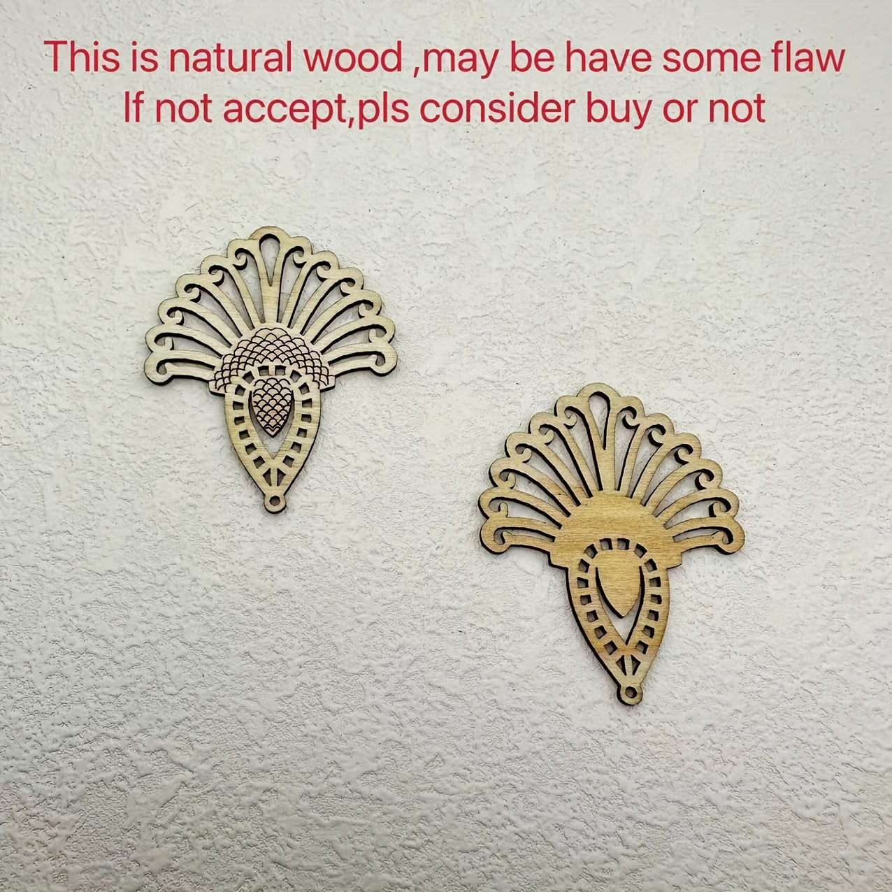 10pcs Sliced Pendant Wooden Earring Jewelry Necklace Making Tool Carving Hanging