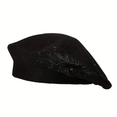 Flower Decor Beret Lightweight Warm Berets Cap Women Gift