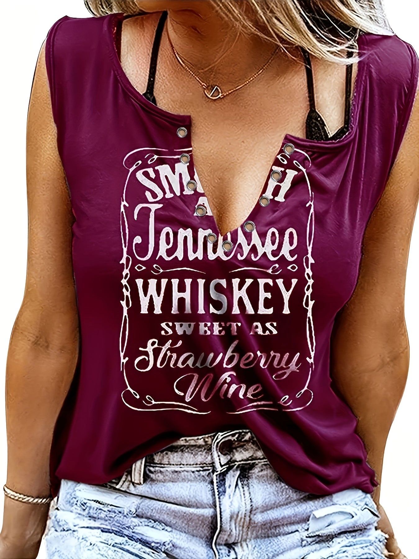 V Neck Sleeveless Tank Top Casual Basic Tank Top Women's Clothing