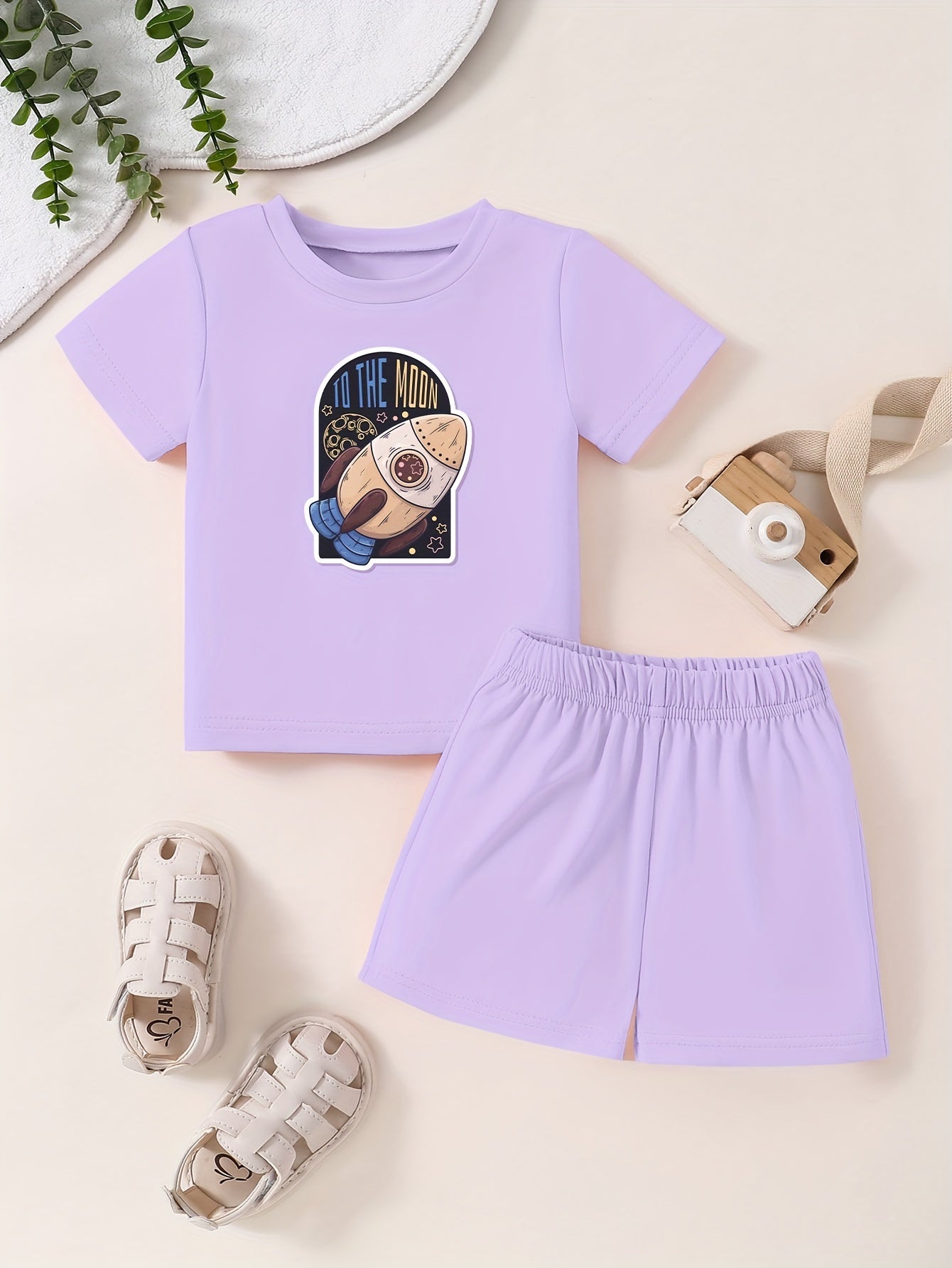 Toddler Kid Bottoming Set Short Sleeve T shirt & Matching Shorts