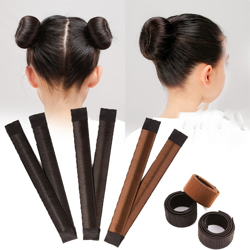 Magic DIY Hair Bun Maker with Synthetic Donut Flower Lace Headband