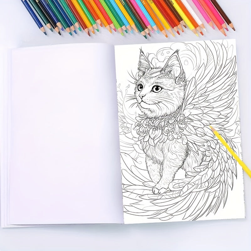 Fairy Cat Coloring Book 22 Pages Thick Paper Creative Halloween
