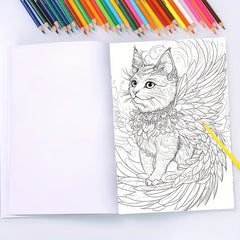 Fairy Cat Coloring Book 22 Pages Thick Paper Creative Halloween