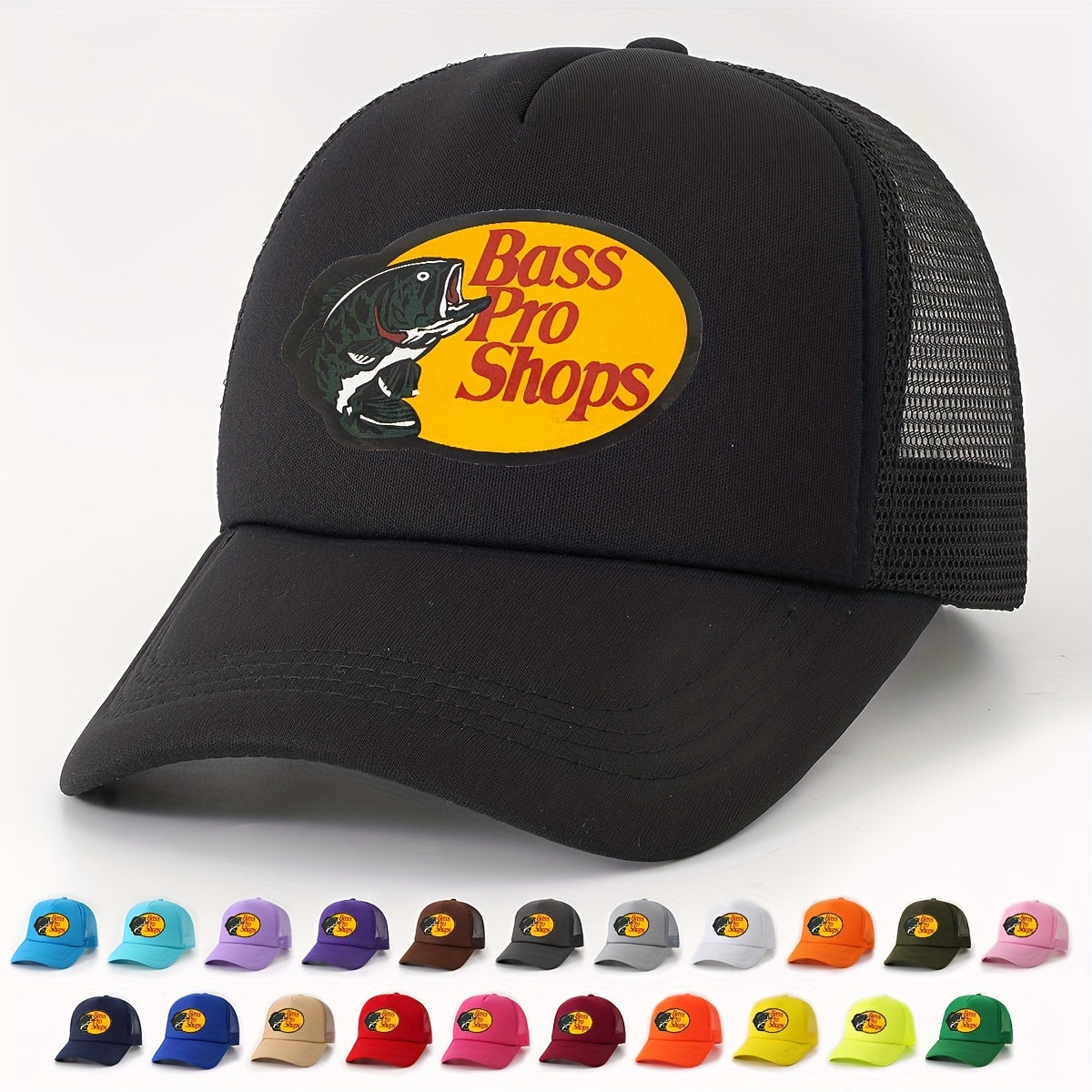 Unisex Mesh Trucker Hat Candy Fish Print Baseball Cap Hip Hop Sunshade