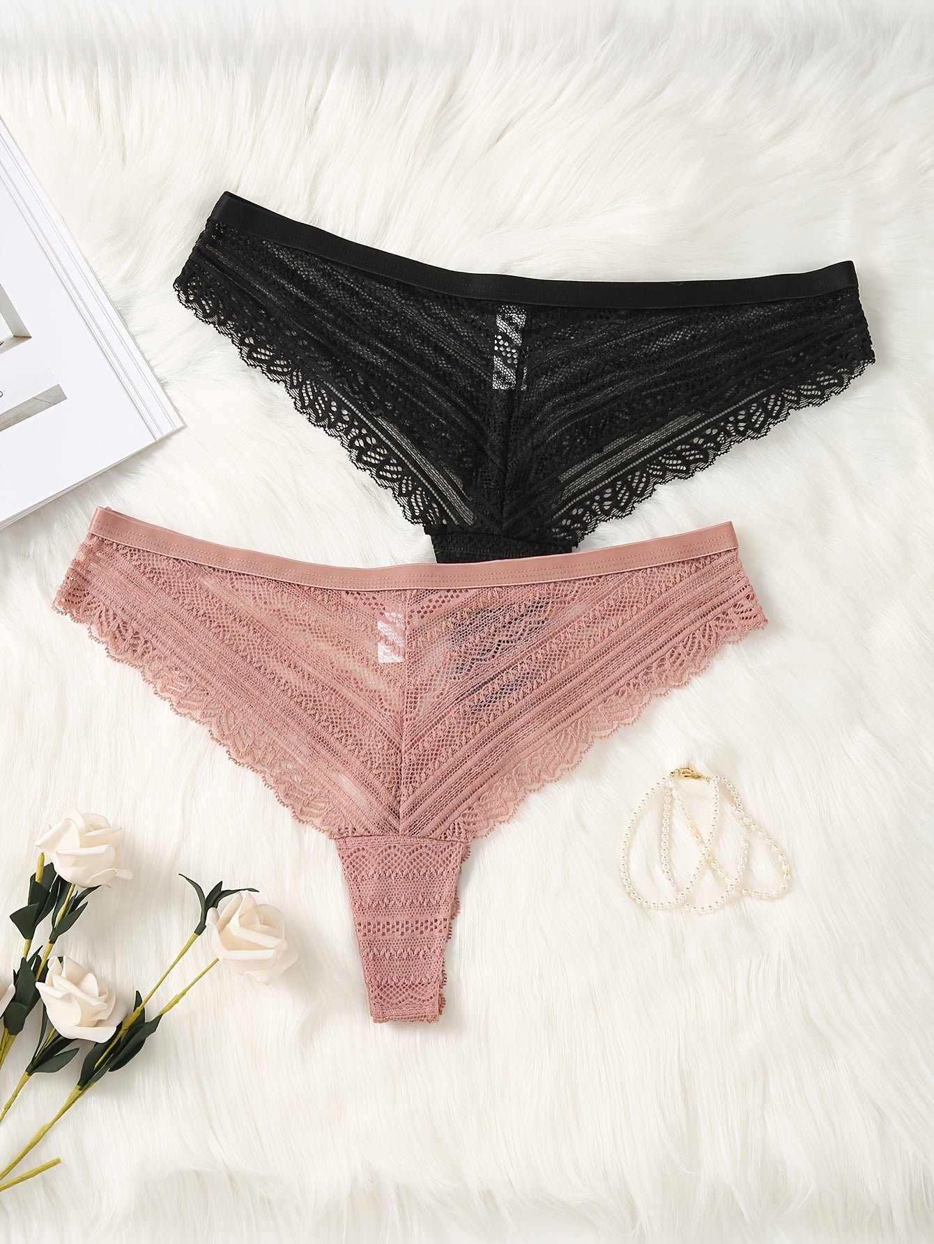 2 Pack Plus Size Romantic Panties Set Women's