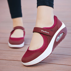 Women's Hook & Loop Fastener Backless Walking Shoes Breathable Sneakers
