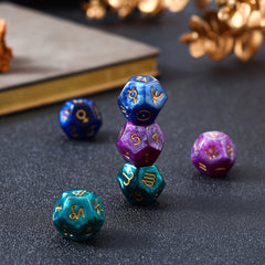 3pcs 12 sided Constellation Digital Dice Polyhedron Mixed Changing Game Props