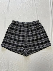Plaid Pattern Elastic Waist Shorts for Women