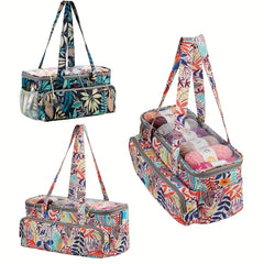 Portable Yarn Organizer Tote Bag for Knitting Projects and Crochet Accessories