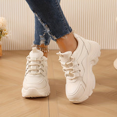 Women's Chunky Lace Up Platform Sneakers Thick Sole Walking Shoes