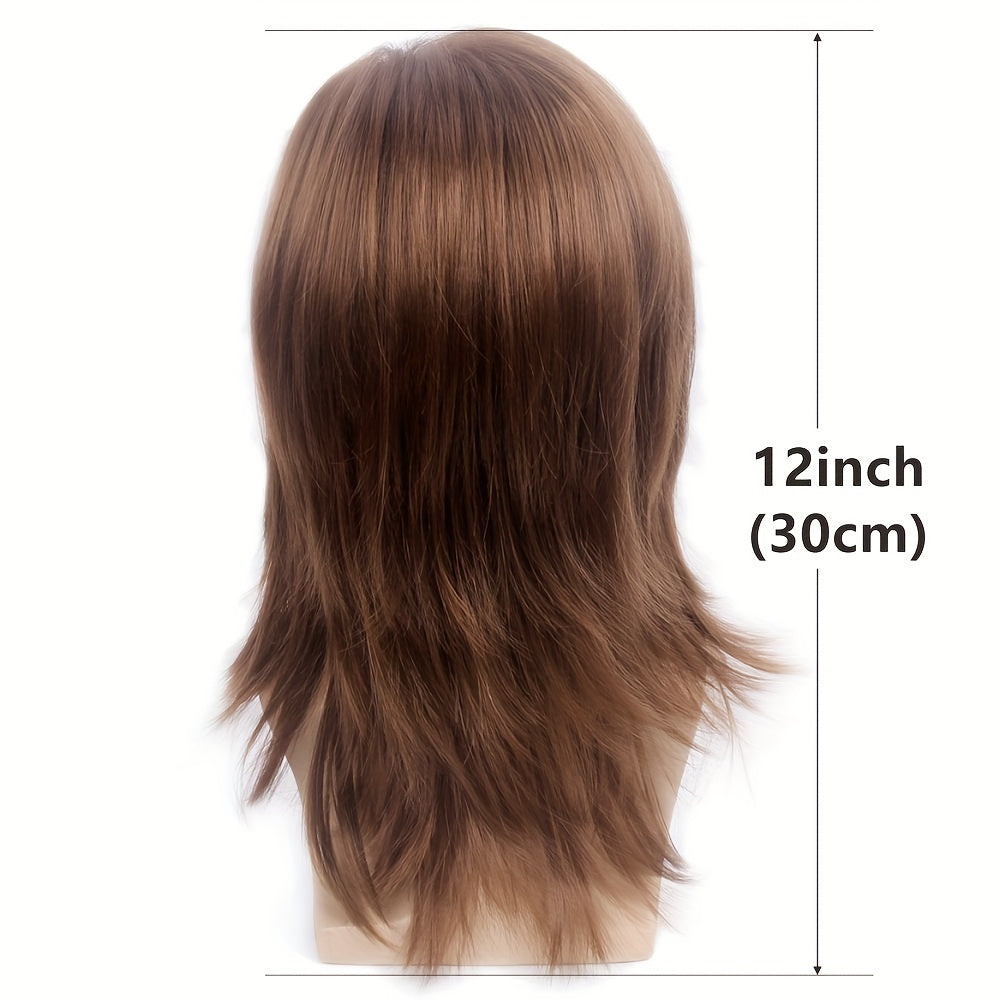 Men's Brown Middle Length Wig for Winter Soldier Cosplay Costume