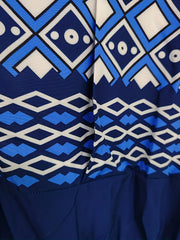 Geo & Stripe Print Half Sleeve Maxi Dress