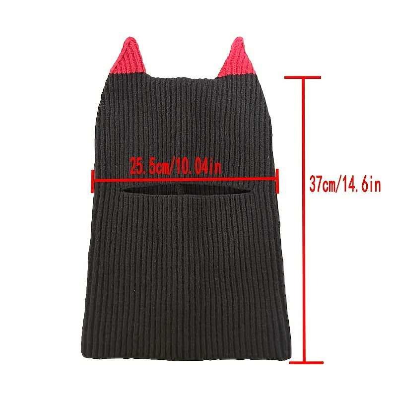 Balaclava Horn Ski Mask Unisex Hip Hop Beanie Knitted Elastic Headgear