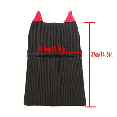 Balaclava Horn Ski Mask Unisex Hip Hop Beanie Knitted Elastic Headgear