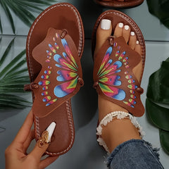 Colorful Butterfly Flat Sports Sandals Non Slip Slides Sandals