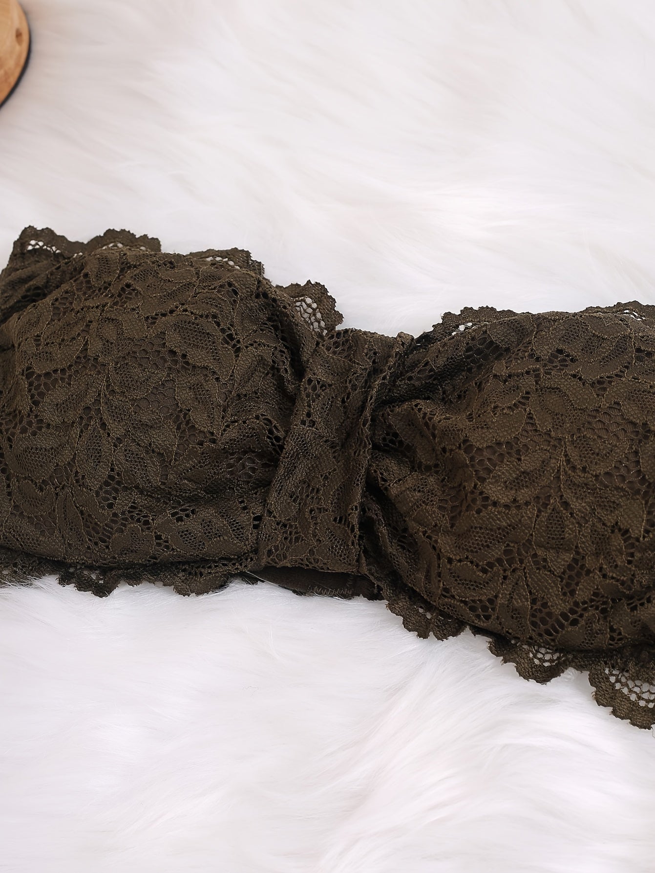 Sexy Tube Bra Women's Plus Ruched Floral Lace Strapless