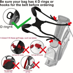 Golf Bag Strap Replacement Double Shoulder Adjustable Padded Strap