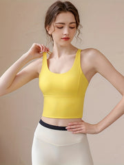 Sporty Top Criss Cross Straps High Stretch Sports Bra Activewear