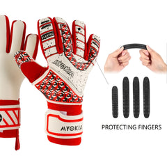 MYOKIA Soccer Goalkeeper Gloves Size 8-10 Indoor Outdoor Training & Match