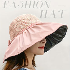 Foldable Bucket Hat Sunscreen Fisherman Hat Outdoor Travel Beach Hat