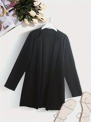 Solid Shawl Collar Jacket Long Sleeve Versatile Outerwear