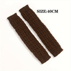 Twist Knitted Leg Warmers Knee High Socks Women's Stockings