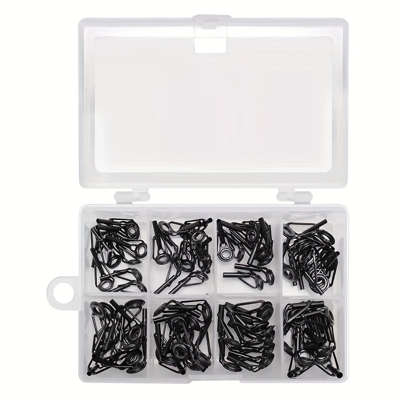8pcs Ceramic High Carbon Steel Top Ring Guide Eye Set for Lure Rod