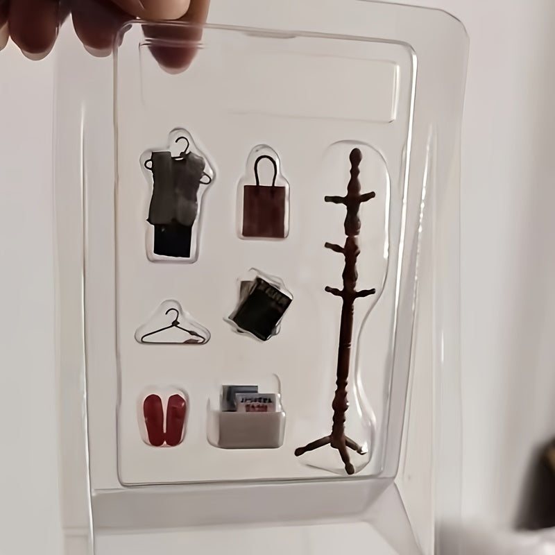 Dollhouse Bedroom Coat Rack Set Room Decoration
