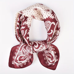 Paisley Print Bandana Silk Scarf Outdoor Windproof Head Wrap Hair Accessories