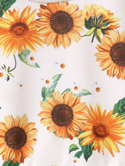 Big Girl's Sunflower Graphic Crew Neck Sweatshirt Top