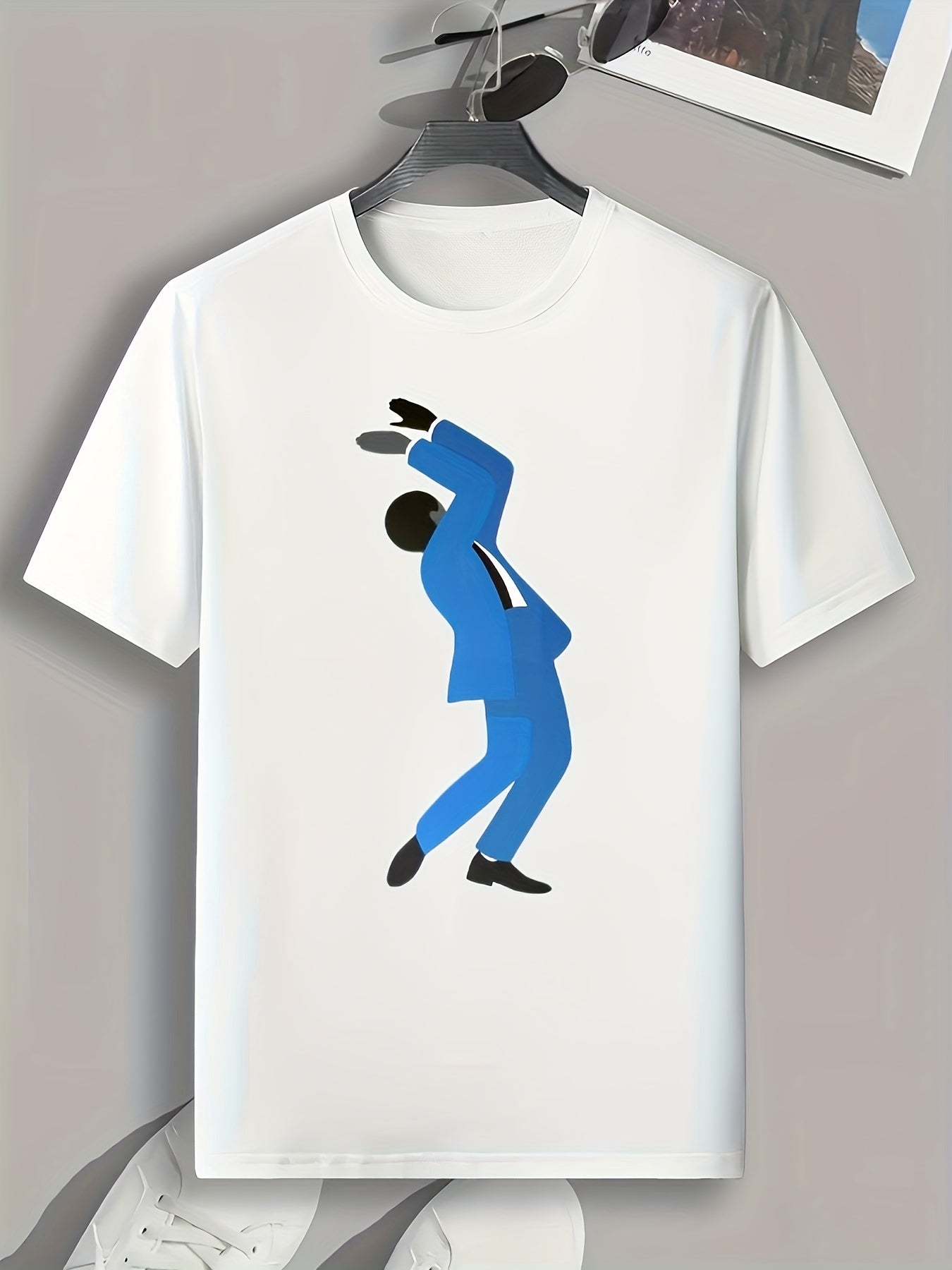Male Dancer Pattern Print Men's Comfy Sports T-shirt