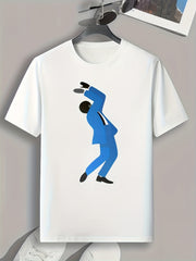 Male Dancer Pattern Print Men's Comfy Sports T-shirt