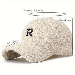 Winter Embroidery Letter Baseball Hat Warm Outdoor Cap