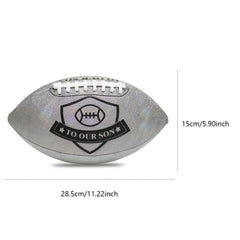 Glitter American Football Christmas To Our Son From Mom And Dad Size 9
