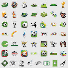 50pcs Soccer Theme Stickers Football Vinyl Decals for Water Bottles Laptops