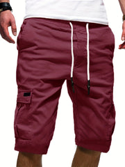 Men's Casual Cargo Shorts With Waist Drawstring