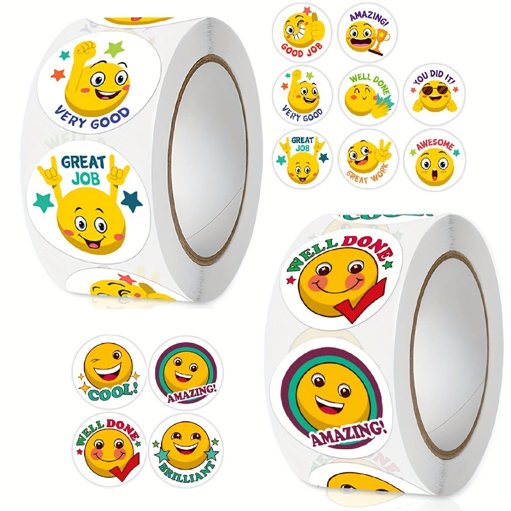 500pcs Cartoon Rhubarb Face Expression Stickers, Reward Inspirational Stickers